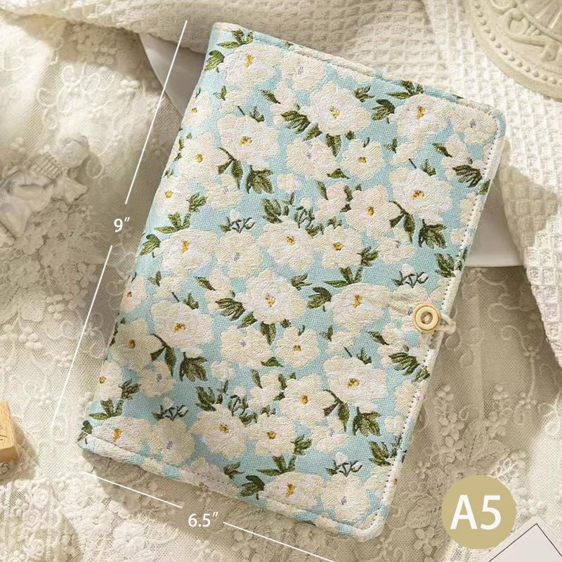 ipoul A5 Binder 6 Ring, Embroidered Flower Journal, Refillable Notebook, 6"x8", A5 Sketchbook, Travel Journal for Women, White Gardenia, Binder Notebook, Planner Binder - Image 3
